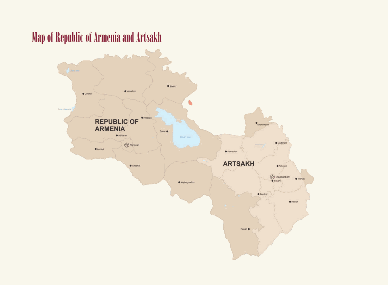 Map of Armenia Wines